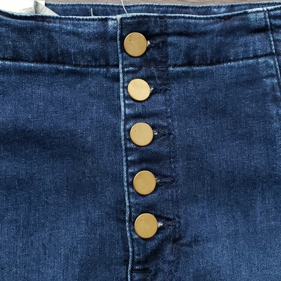 J Brand Jean Natasha High Waisted Gold Button Pencil Skirt NWT Size 26 - Picture 3 of 9